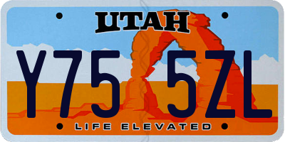 UT license plate Y755ZL