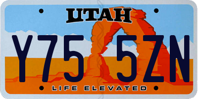 UT license plate Y755ZN
