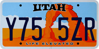 UT license plate Y755ZR