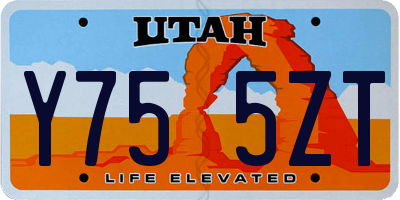 UT license plate Y755ZT