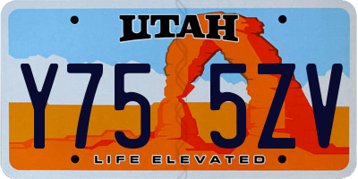 UT license plate Y755ZV