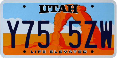 UT license plate Y755ZW