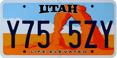 UT license plate Y755ZY