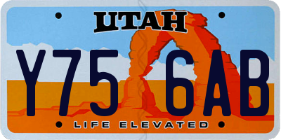UT license plate Y756AB