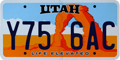 UT license plate Y756AC
