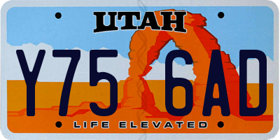 UT license plate Y756AD