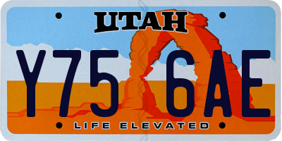 UT license plate Y756AE