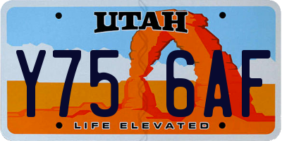 UT license plate Y756AF