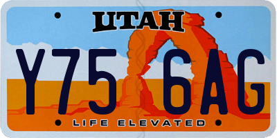 UT license plate Y756AG
