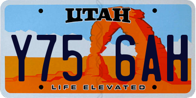 UT license plate Y756AH