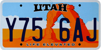 UT license plate Y756AJ