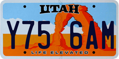 UT license plate Y756AM