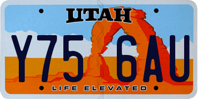 UT license plate Y756AU