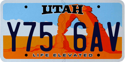UT license plate Y756AV