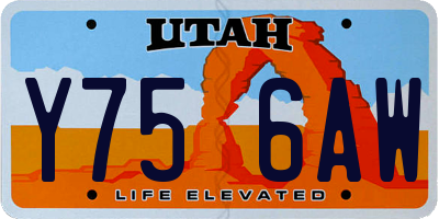 UT license plate Y756AW