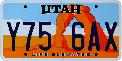 UT license plate Y756AX