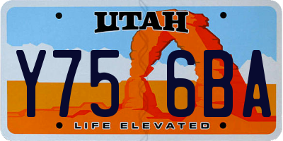 UT license plate Y756BA