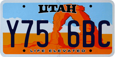 UT license plate Y756BC