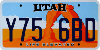 UT license plate Y756BD