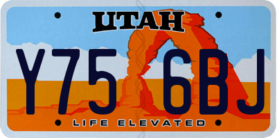 UT license plate Y756BJ