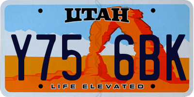 UT license plate Y756BK