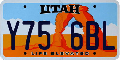 UT license plate Y756BL