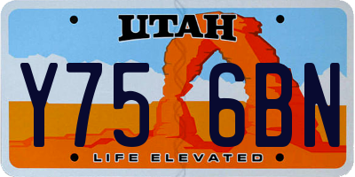 UT license plate Y756BN