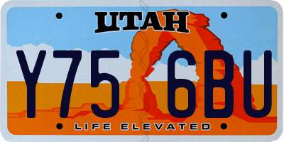 UT license plate Y756BU