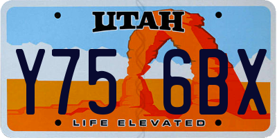 UT license plate Y756BX