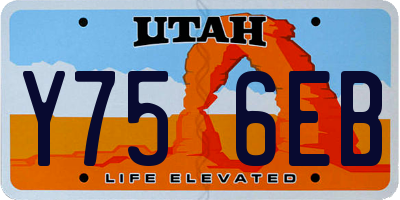 UT license plate Y756EB