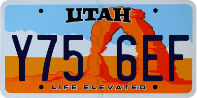 UT license plate Y756EF