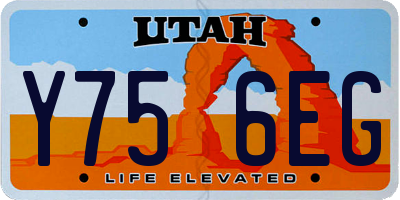 UT license plate Y756EG