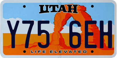 UT license plate Y756EH