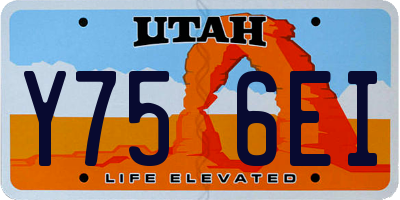 UT license plate Y756EI