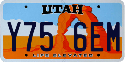 UT license plate Y756EM