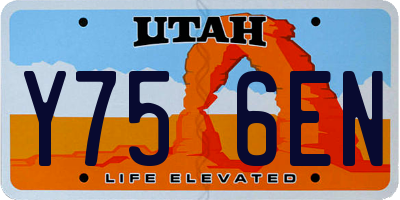 UT license plate Y756EN