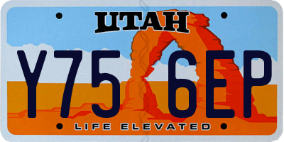 UT license plate Y756EP