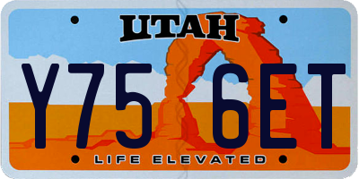 UT license plate Y756ET