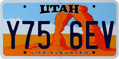 UT license plate Y756EV