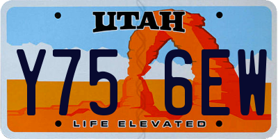 UT license plate Y756EW