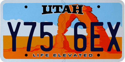 UT license plate Y756EX