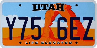 UT license plate Y756EZ