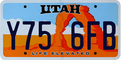 UT license plate Y756FB