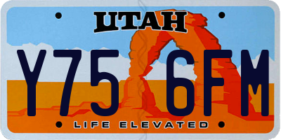 UT license plate Y756FM