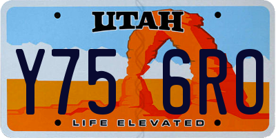 UT license plate Y756RO