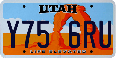 UT license plate Y756RU