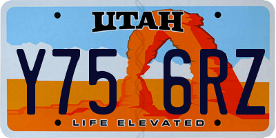 UT license plate Y756RZ