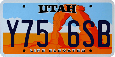 UT license plate Y756SB