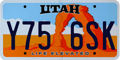 UT license plate Y756SK