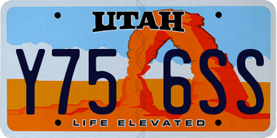 UT license plate Y756SS
